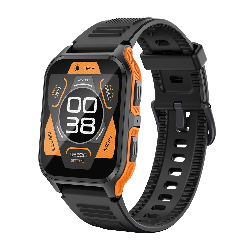 COLMI P73 Smartwatch 1.9″ Display Outdoor Uriff IP68 Waasserdicht Smartwatch schwaarz orange