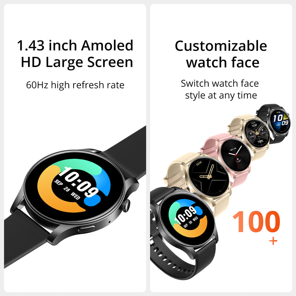 Colmi v73 Smart Auer mat groussen AMOLED-Bildschierm an personaliséierbaren Hannergrënn