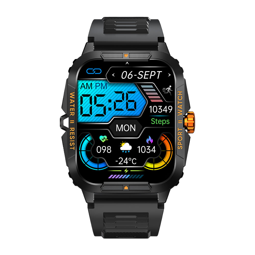 COLMI P76 Smartwatch 1.96 Outdoor Sport Fitness 3ATM Waasserdicht Orange Front