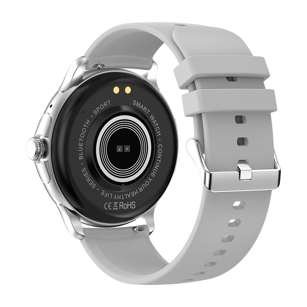 COLMI V72 Smart Auer Elegant AMOLED Display Fitness Tracking IP68 Waasserdicht Sëlwer Réck