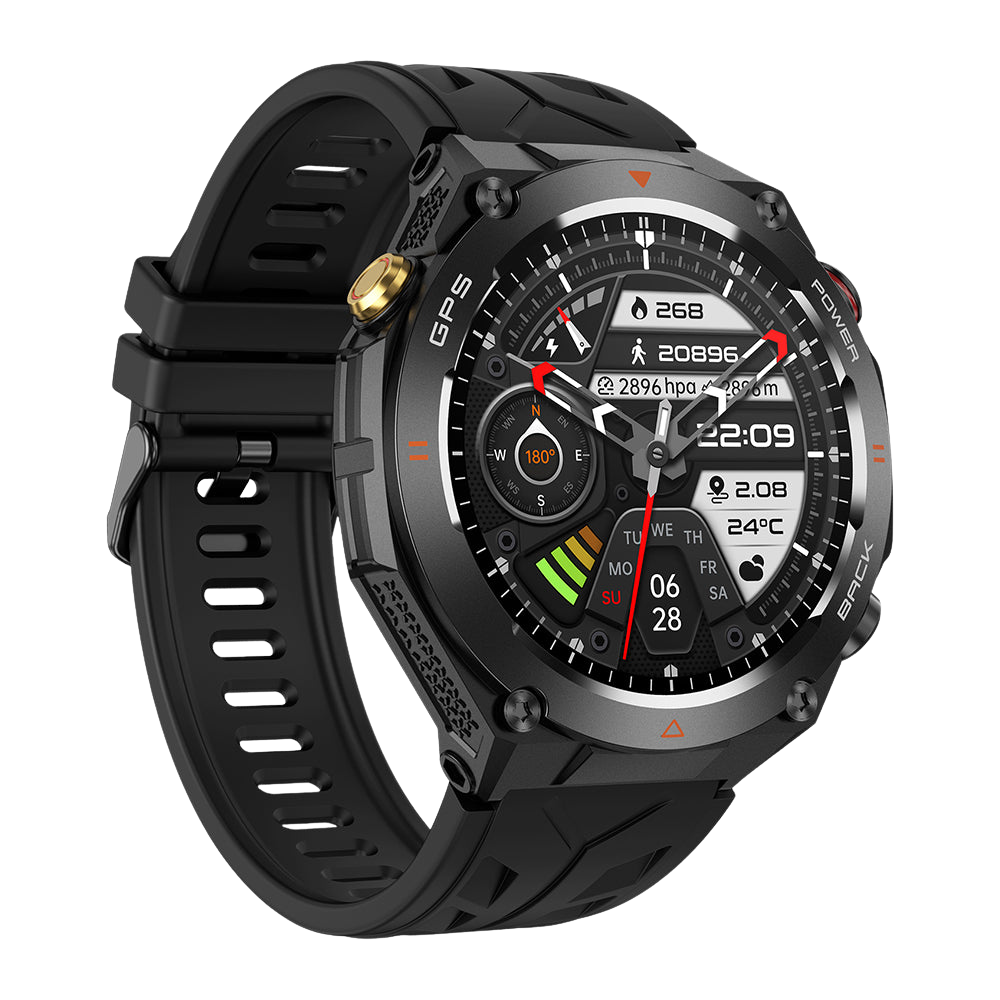 COLMI V75 GPS Smartwatch Robust Outdoor Fitness Tracker Schwaarz Lénks