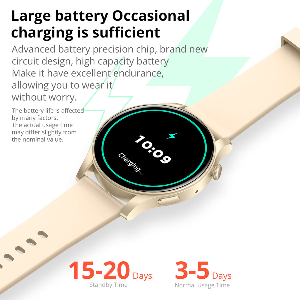 Colmi v73 Smart Auer mat groussen AMOLED Display a laanger Batterielaufzäit